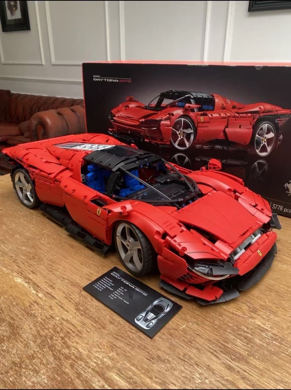 Ferrari Daytona SP3 Building Blocks Model 1:8 Scale | 3778PCS | Finished & Free Assembly | Premium ABS Replica