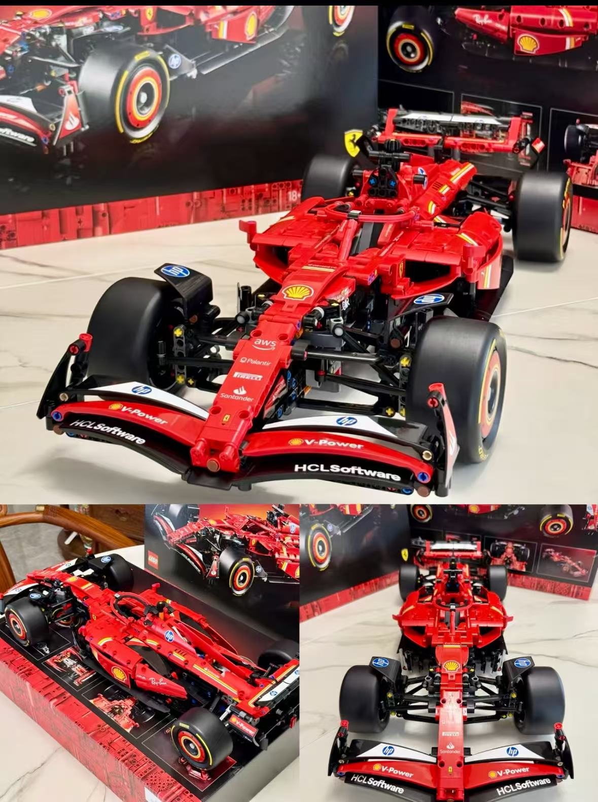 Ferrari SF-24 F1 Racing Car Building Blocks Model 1:8 Scale | 1361PCS | Finished & Free Assembly | High Quality ABS