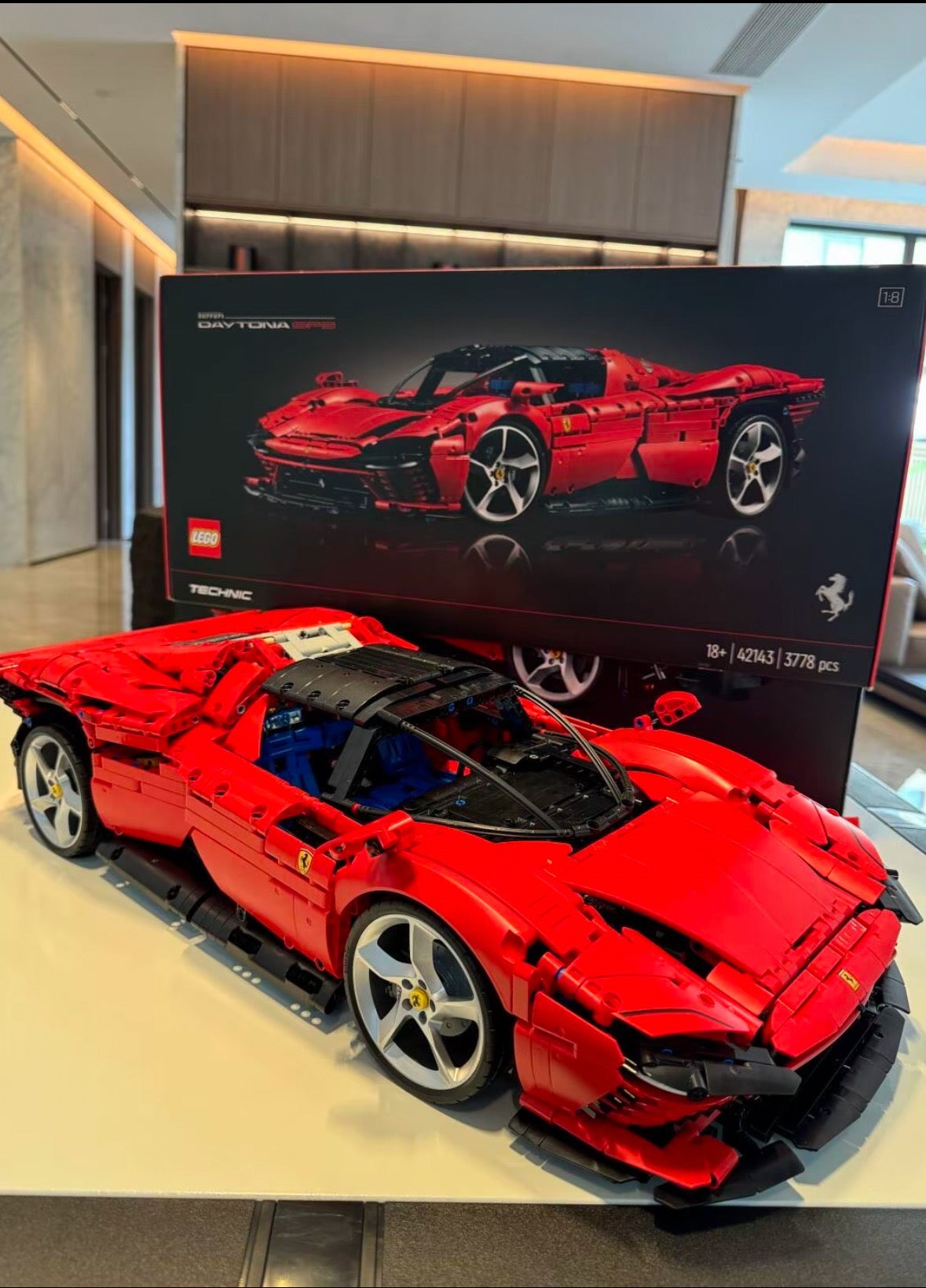 Ferrari Daytona SP3 Building Blocks Model 1:8 Scale | 3778PCS | Finished & Free Assembly | Premium ABS Replica